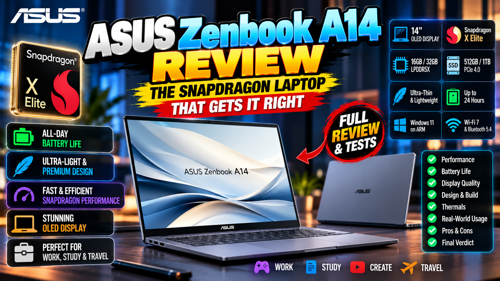 ASUS Zenbook A14 Review: The Snapdragon Laptop That Gets It Right