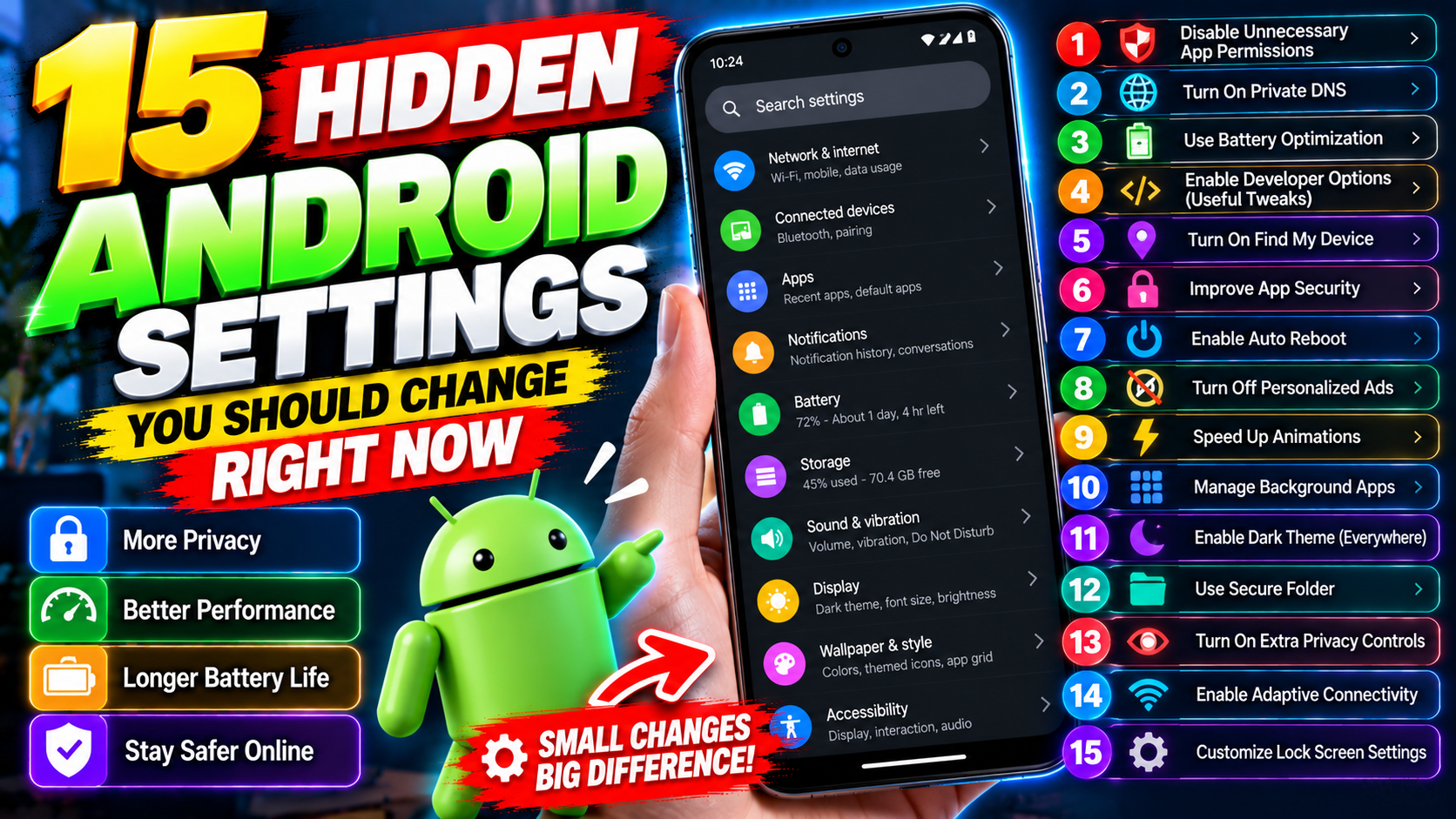 15 Hidden Android Settings You Should Change Right Now