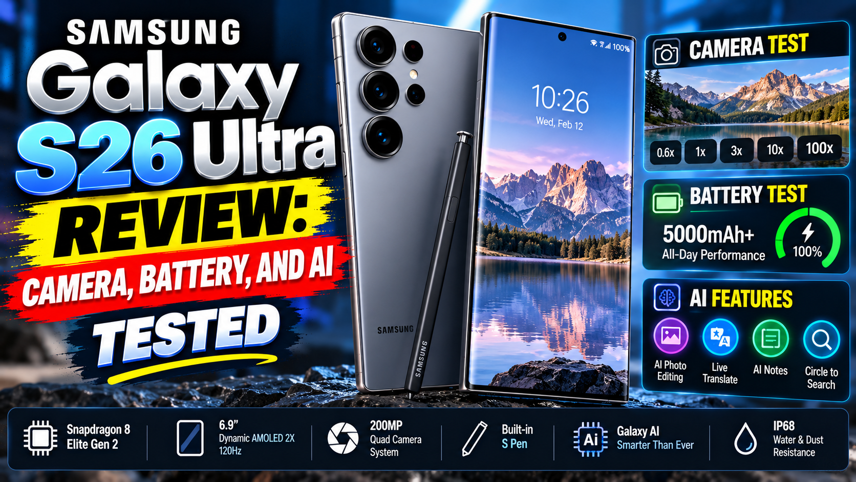Samsung Galaxy S26 Ultra Review: Camera, Battery, and AI Tested