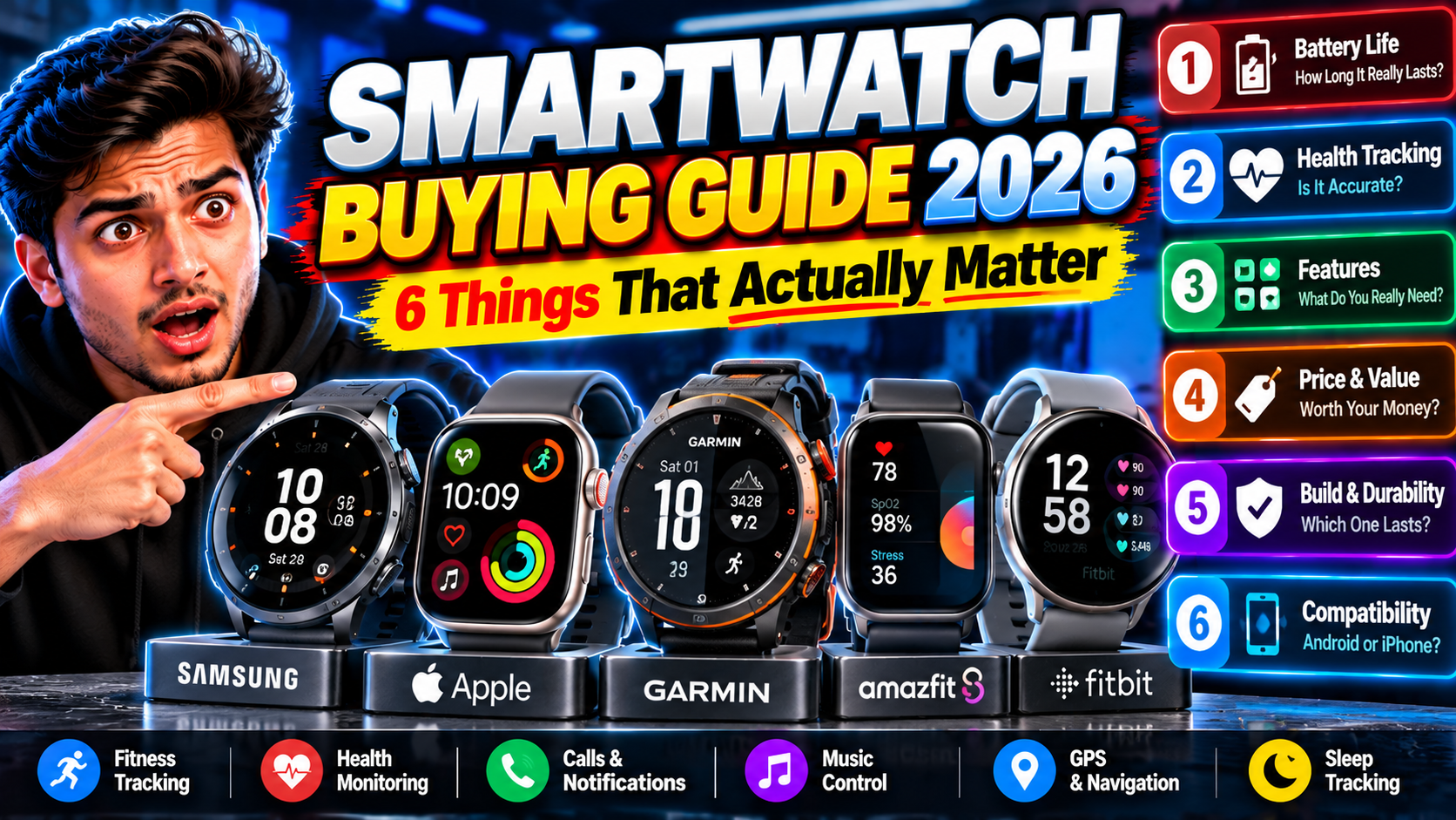 Smartwatch Buying Guide 2026: 6 Things That Actually Matter