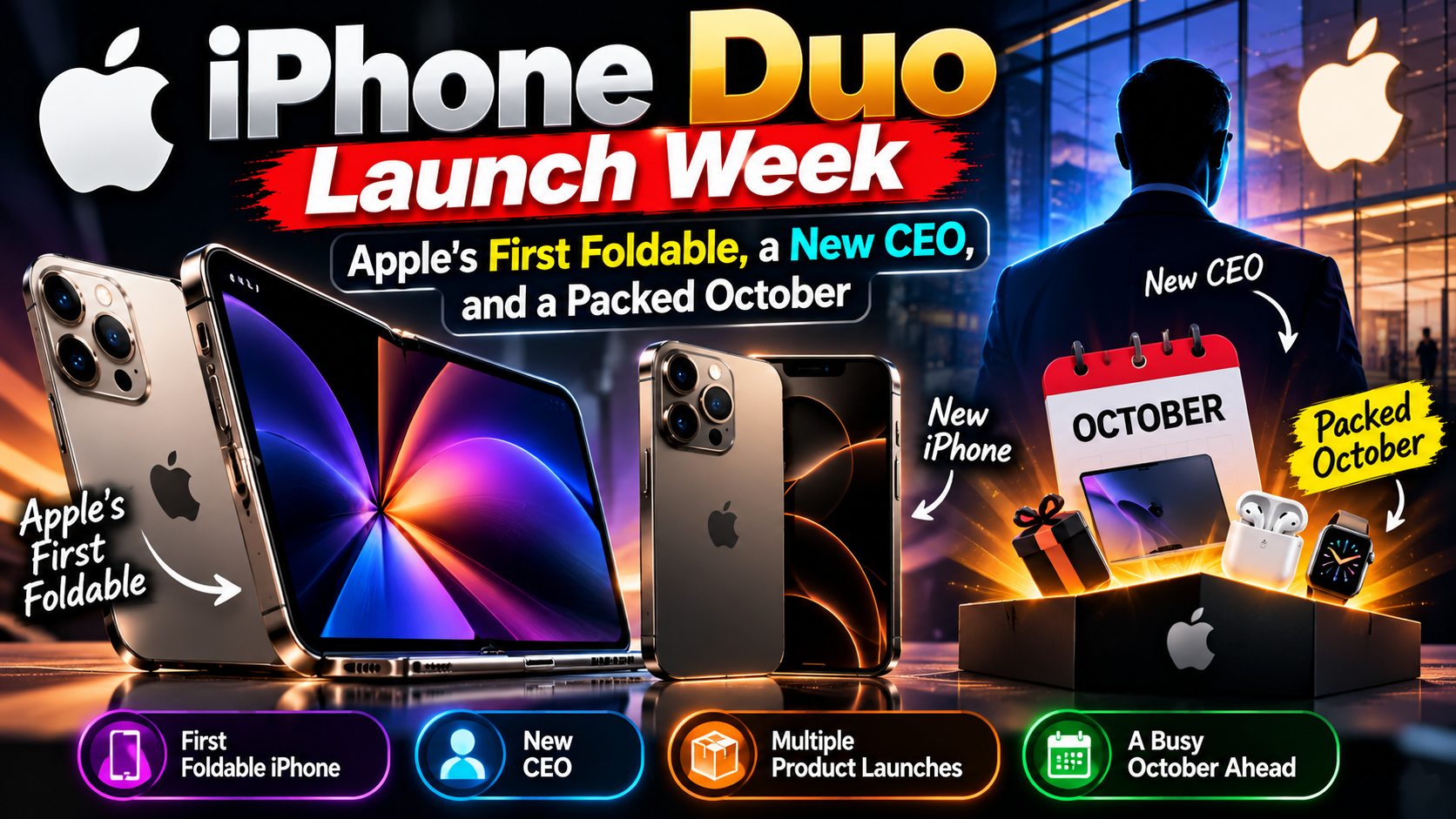 iPhone Duo Launch Week: Apple’s First Foldable, a New CEO, and a Packed October