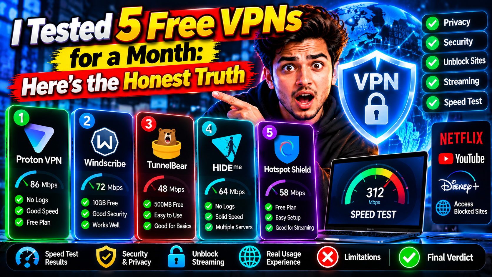 I Tested 5 Free VPNs for a Month: Here’s the Honest Truth