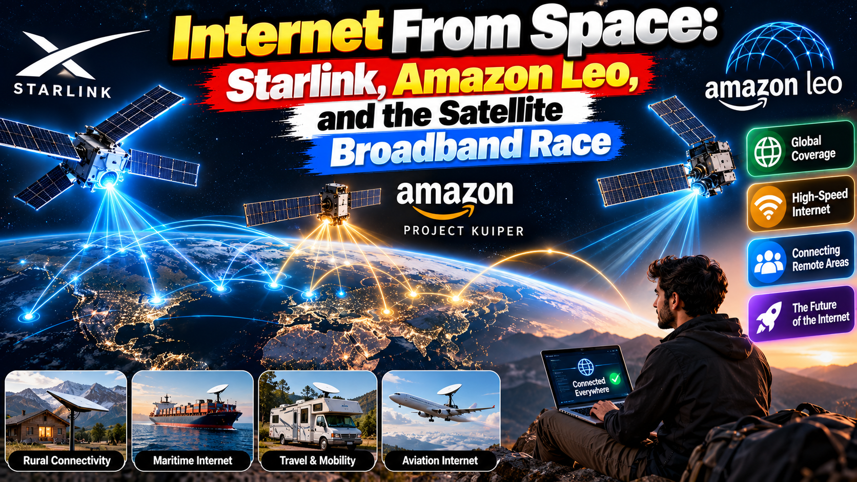 Internet From Space: Starlink, Amazon Leo, and the Satellite Broadband Race