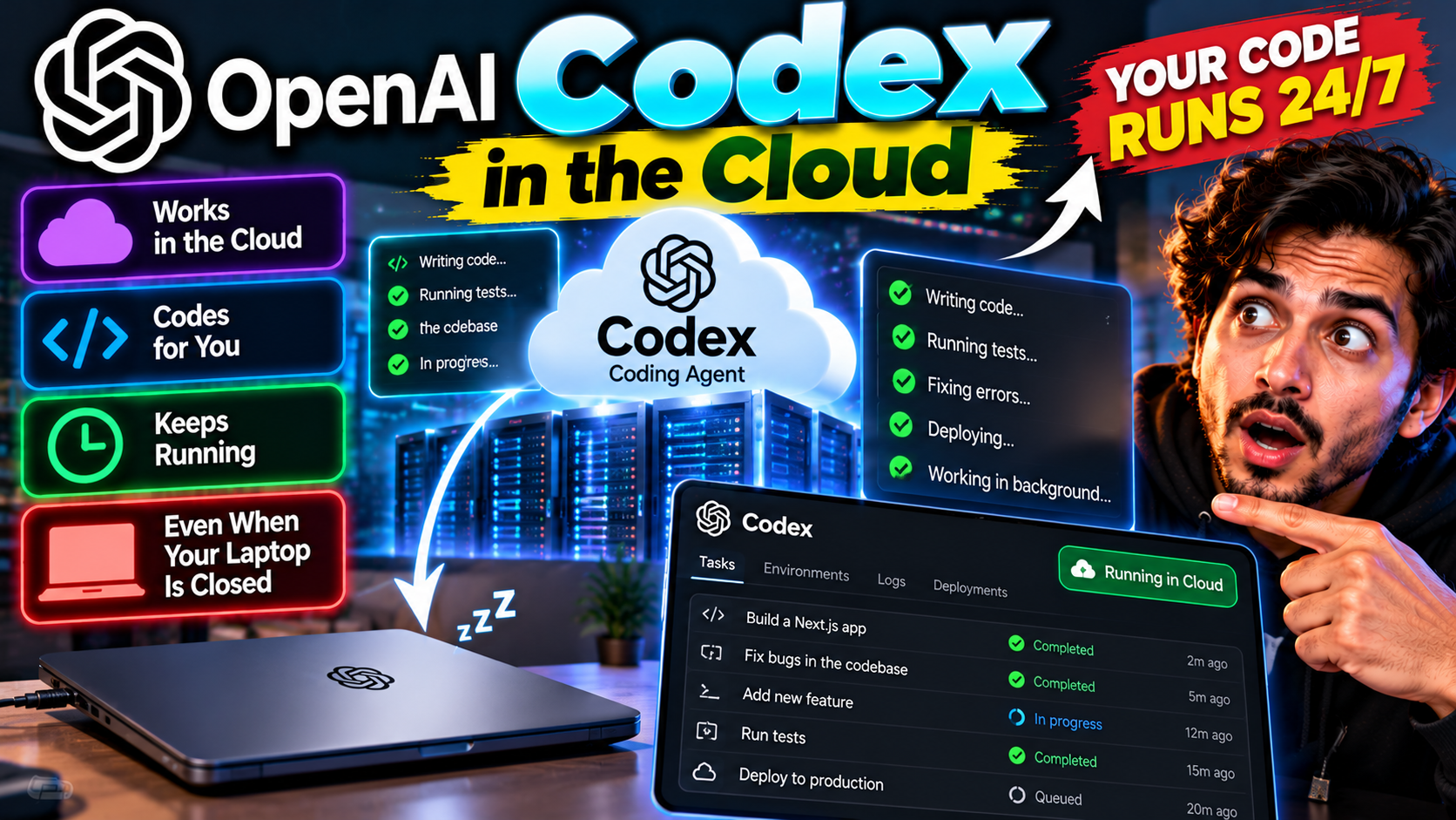 Codex in the Cloud: OpenAI’s Coding Agent Now Works While Your Laptop Is Closed