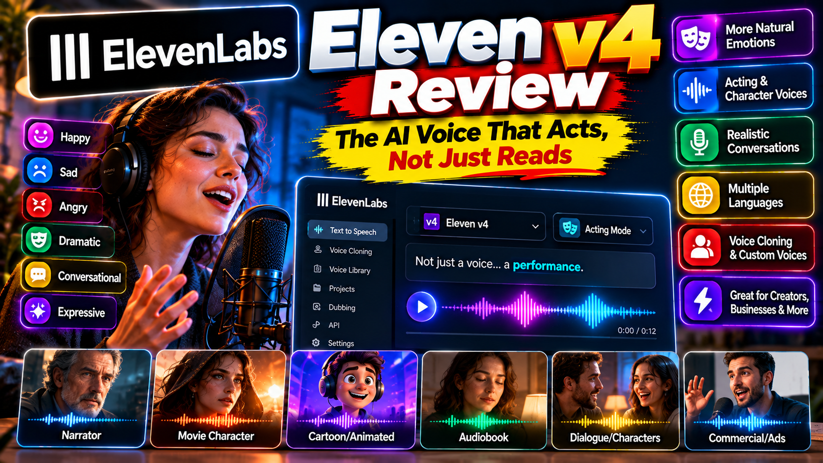 ElevenLabs Eleven v4 Review: The AI Voice That Acts, Not Just Reads