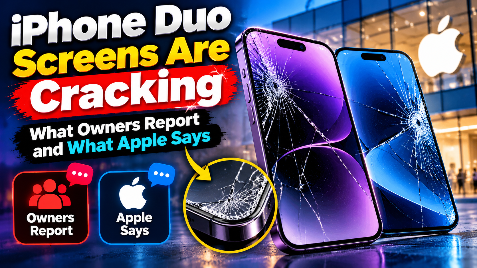 iPhone Duo Screens Are Cracking: What Owners Report and What Apple Says