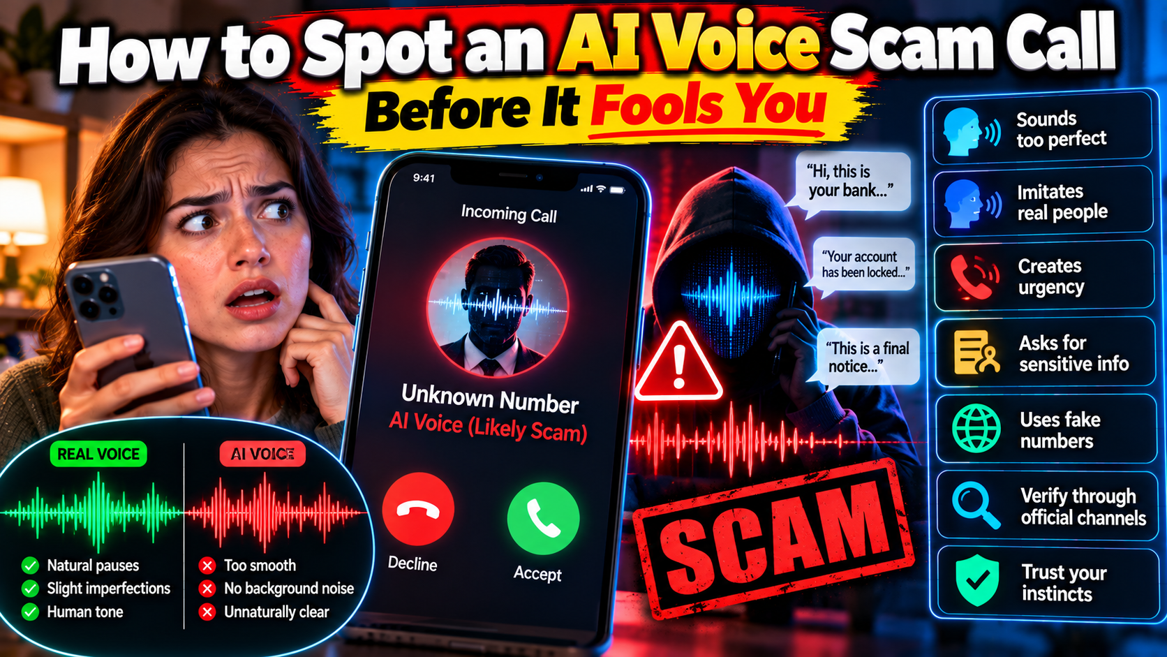 How to Spot an AI Voice Scam Call Before It Fools You